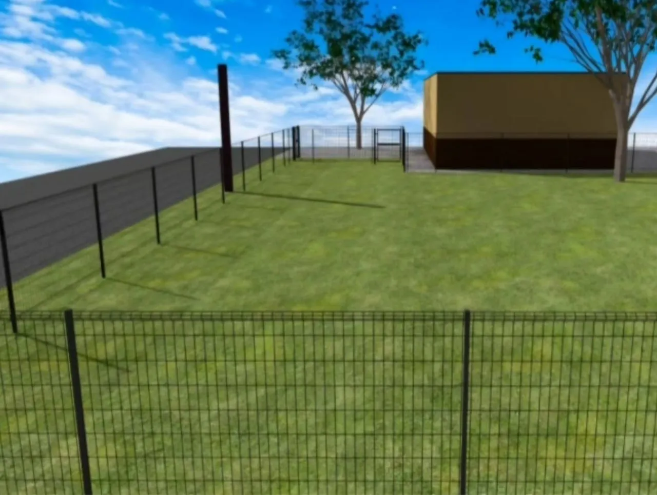 3DCADパース（サブエリア）：「中之条町ドッグラン工事、サブエリアの3DCADパース完成イメージ」③